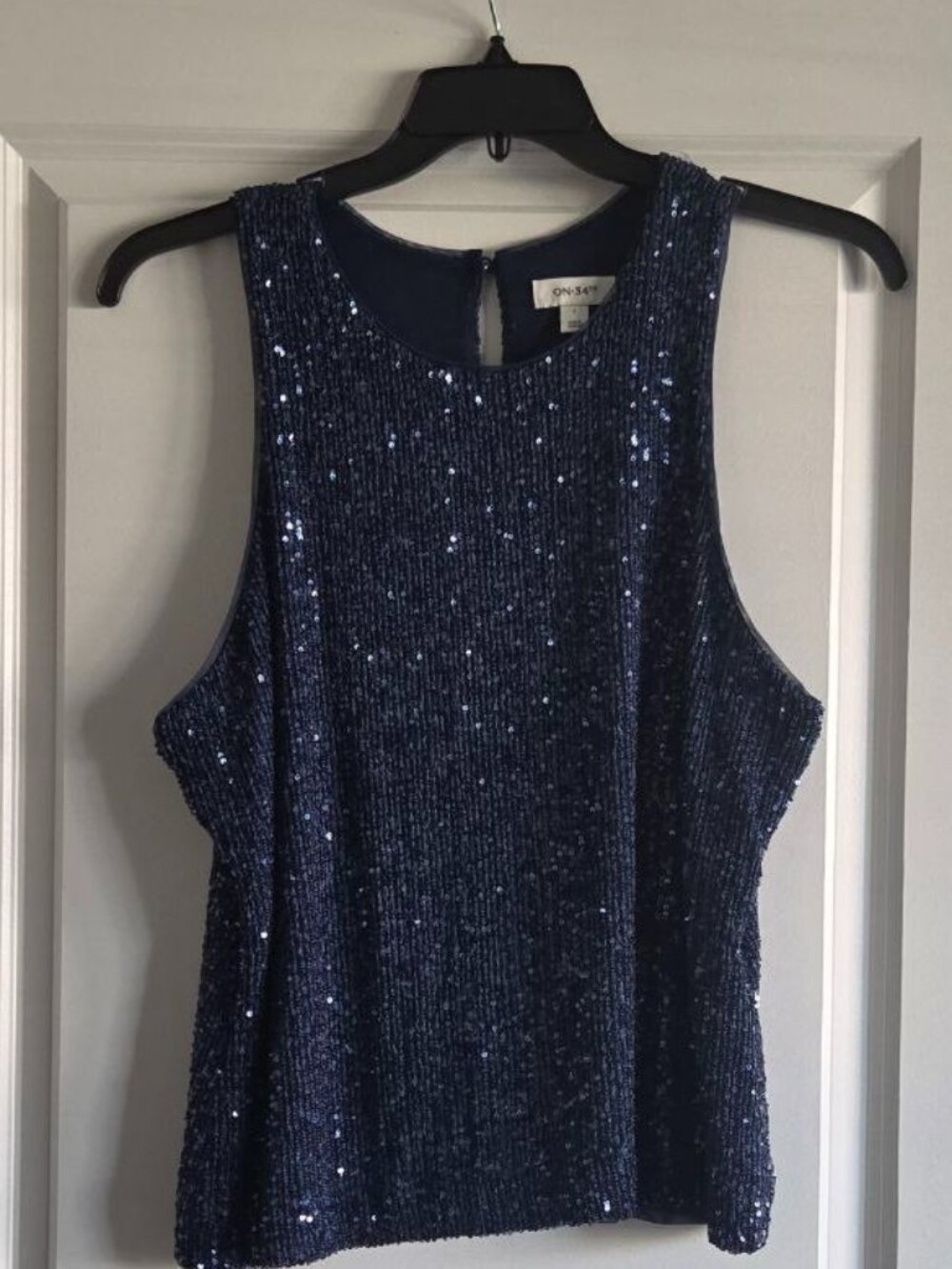 $59 ON 34th Women's Sequined Tank Navy Size L